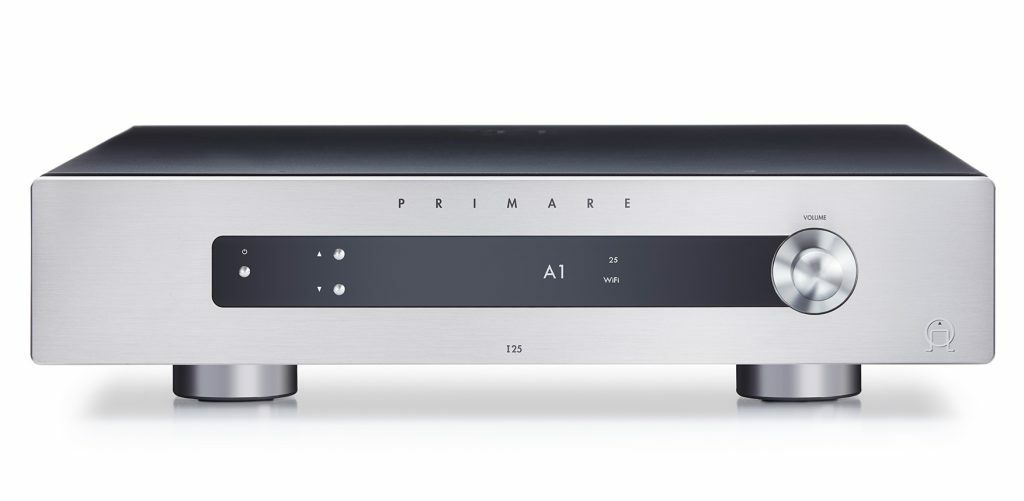 Primare i25 modular integrated amplifier front titanium 1024x501