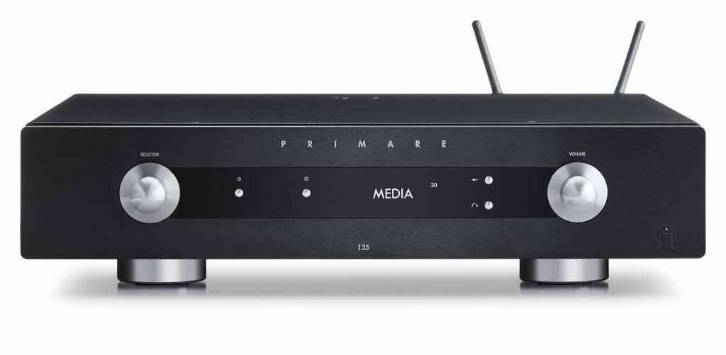 Primare i35 prisma modular integrated amplifier and network player front black 1024x501